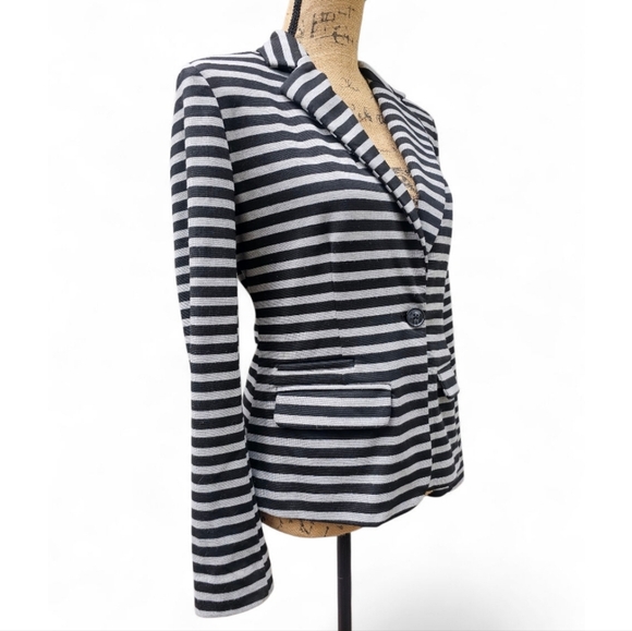 Merona Classic Striped Blazer - Black and Gray, Size S - Picture 3 of 5